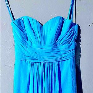 Turquoise short chiffon formal wear dress